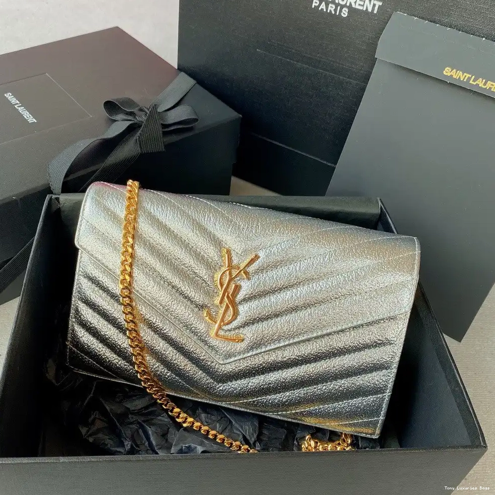 Tony Luxuries CASSANDRE YSL MATELASSÉ WALLET CHAIN 0512